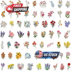 120 Pcs Transparent Flower Stickers for Scrapbooking, Journaling, Crafting