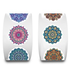 500PCS Mandala Pattern Roll Sticker Kawaii Notebook Refrigerator Travel Phone W