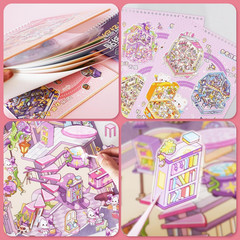 2 Big Size DIY 3D House Stickers Books with 12 Miniature Scene Therapy Stickers