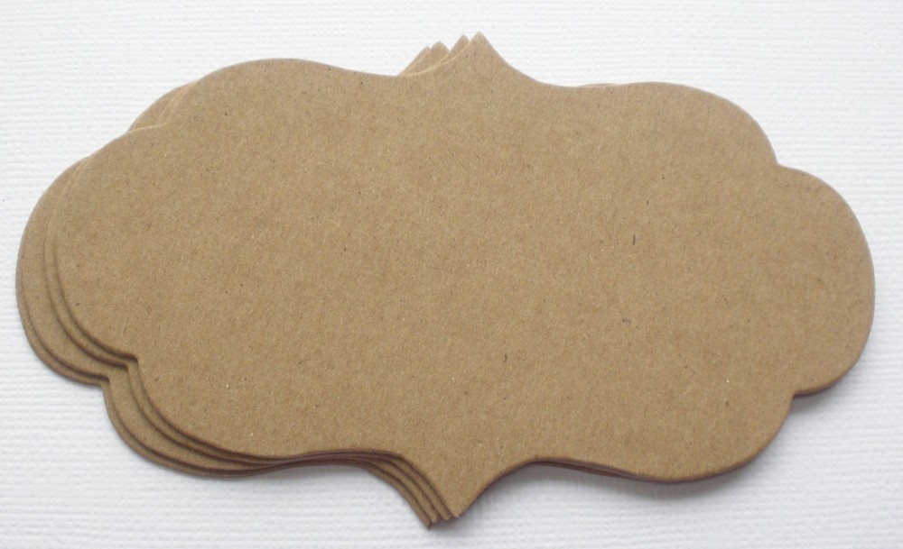 {4} ORNATE BRACKET LABELS – Bare Chipboard Die Cuts – Embellishment Notes