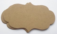 {4} ORNATE BRACKET LABELS – Bare Chipboard Die Cuts – Embellishment Notes
