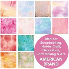 36 Sheets 12×12 Scrapbook Paper Pad Cardstock Decorative Shimmer Watercolor Craf
