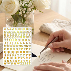 6 Sheets 0.16″ Small Letter Stickers, Gold Metallic 0-9 Number A-Z Alphabet Stic