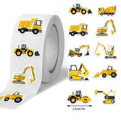500Pcs Construction Vehicle Sticker Waterproof Paper Sticker For Journal Planner