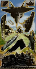 MILITARY TRANSPORTATION Gold Foil Stickers(10pc)F35•Jets•Planes •Card Making•