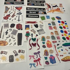 Creative Memories 15 Sticker Blocks and Strips Music School Dogs Bows Balloons
