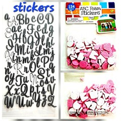 NEW-Set Of 6 Packs Of ALPHABET Stickers/Stencils/Foam Stickers For Scrapbooking