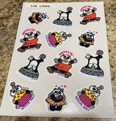 Vintage Trend T-148 Stinky Stickers sheet 12 Scratch & Sniff Panda Lollipop