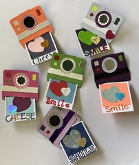 POLAROID CAMERA & PHOTO “PRE-MADE” Die-Cut Embellishment (2pc)Picture •Instant•