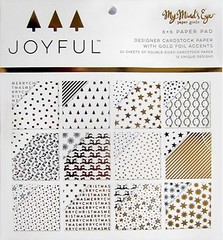 New Line!My Minds Eye [JOYFUL] 6×6 PAPER PAD & EMBELLISH WITH GOLD FOIL Save 50%