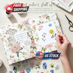 300 Pcs Transparent Flower Stickers for Scrapbooking, Journaling, Crafting