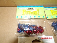 4 Packages Daisy Kingdom Red and Navy 1/2″ Stars Aluminum 200 Brads No Sew