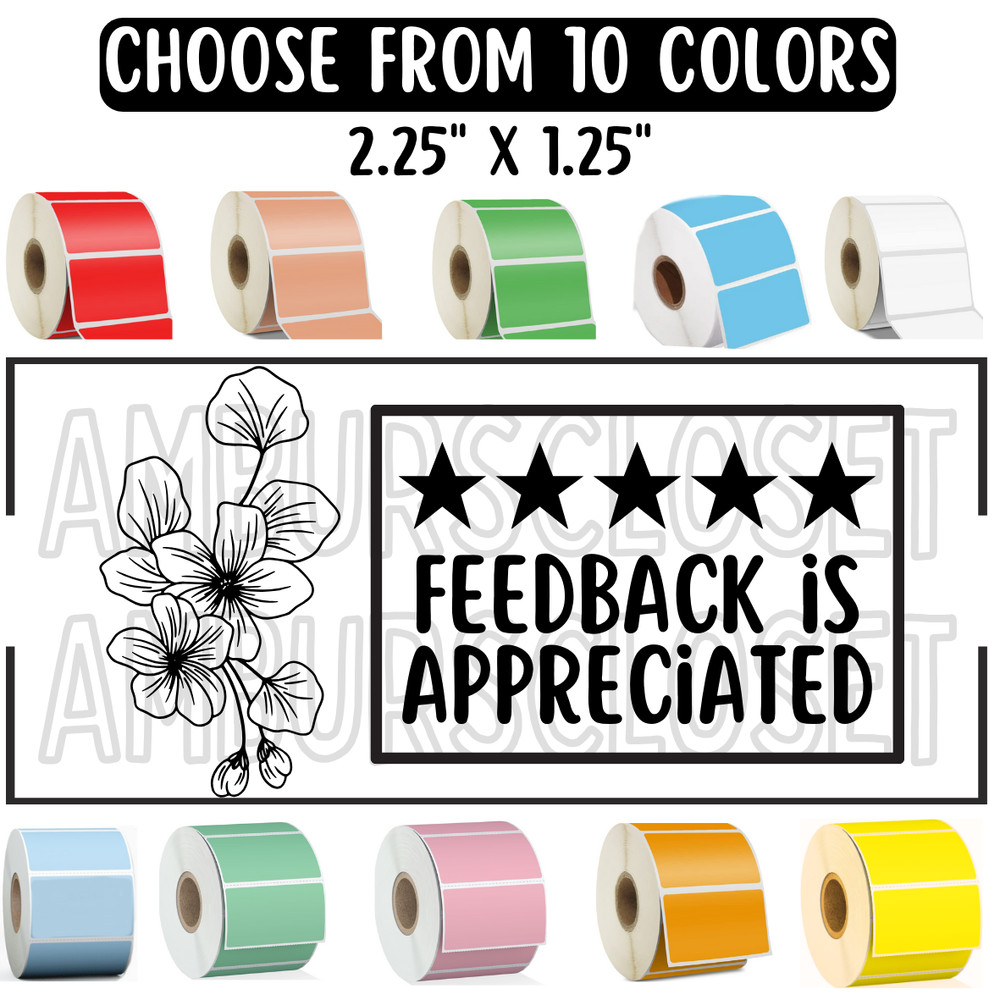 THANK YOU STICKERS WATERPROOF 2.25″ LABELS SEALS FEEDBACK REVIEW SHOP