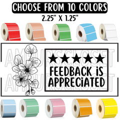 THANK YOU STICKERS WATERPROOF 2.25″ LABELS SEALS FEEDBACK REVIEW SHOP