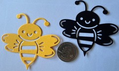 HAPPY BUMBLEBEE Die-Cut Embellishments(3pcs)Bugs•Flying•Wing•Insect•Card Making•