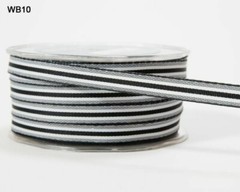 MAY ARTS RIBBONS~GROSGRAIN MULTI STRIPE~BLACK & WHITE~3/8 INCH X 3 YARDS!