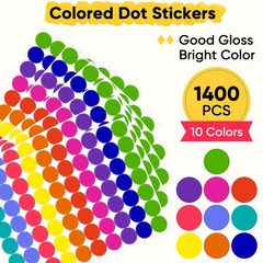 1400 Pcs Color Coding Labels Circle Dot Stickers for Office Classroom Students