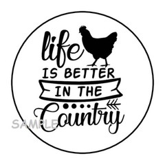 30 LIFE IS BETTER IN THE COUNTRY ENVELOPE SEALS LABELS STICKERS 1.5″ ROOSTER