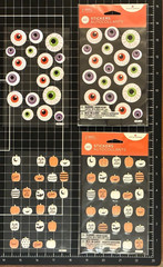 American Greetings Puffy Stickers HALLOWEEN Eyeballs & Pumpkins LOT of 2