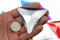 68mm Crystal Clear H102 Huge Self Adhesive Triangle Jewels – 1 Piece