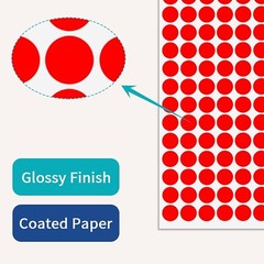 1980 PCS Small Dot Stickers, 1/2″ Circle Round Colored Stickers, Removable Red