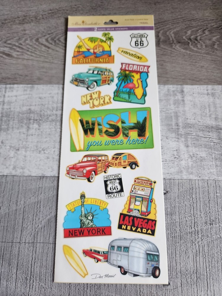 Miss Elizabeth’s Stickers Travel Roadtrip Destination Scrapbook NEW #47