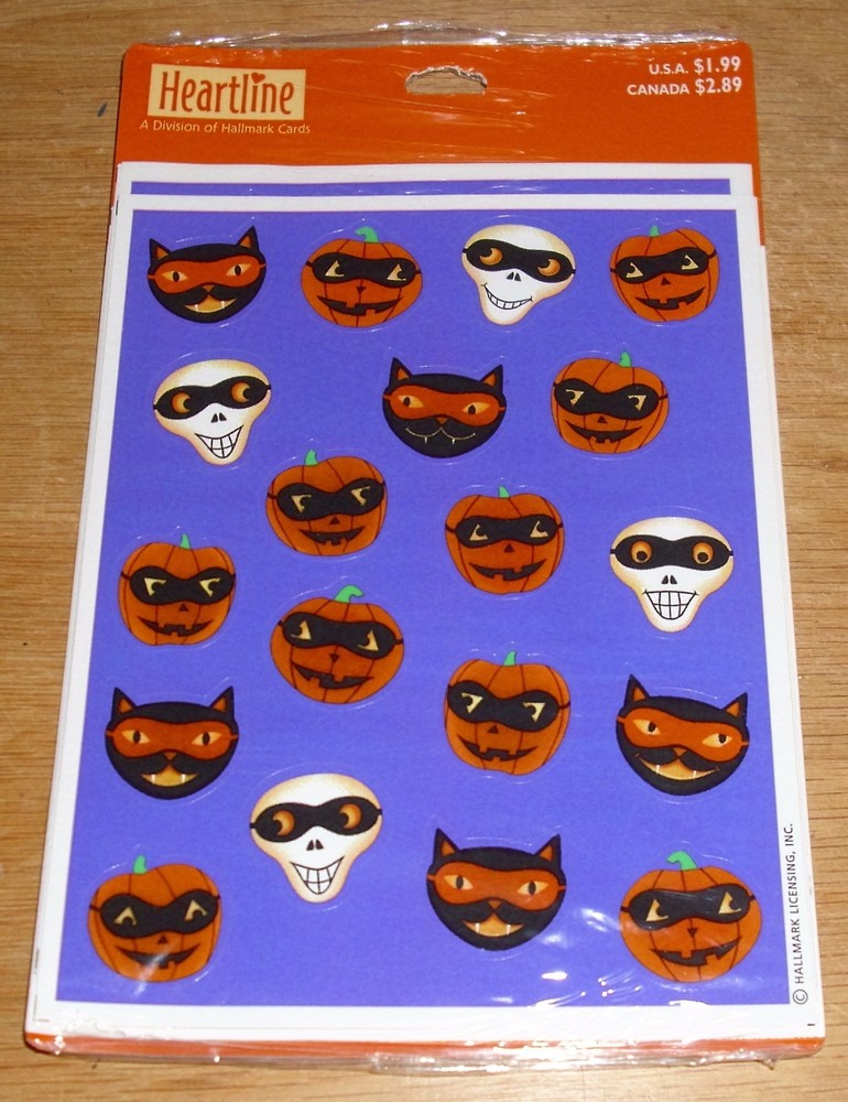 Hallmark Reward Stickers Halloween Skull Cat Pumpkin Masks NIP Free Ship at $15