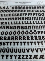 5 Letraset INSTANT LETTERING Transfer Letters 36pt & 48pt Paddington NICE 1