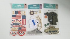 3-D Military Themed Scrapbooking Stickers Big Lot New in Packages Marines Navy