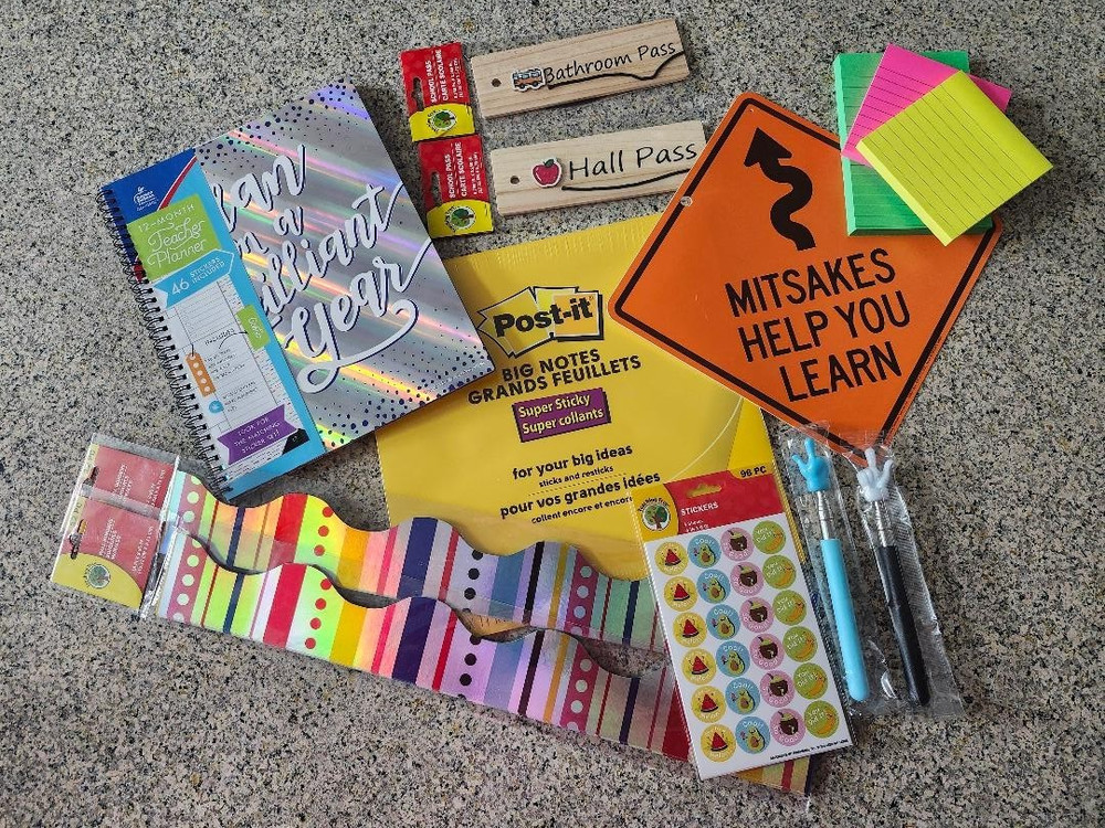 2026/27 Teacher Planner, Border, Jumbo Post-its, Hall Pass, Stickers and more!!