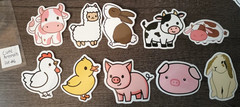 Cute Animals – Random – Stickers – 10 PCs – 6 styles available! See Description