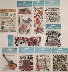 JOLEE’S BOUTIQUE K&CO 10 packs Dimensional Scrapbooking Stickers BAND MUSIC