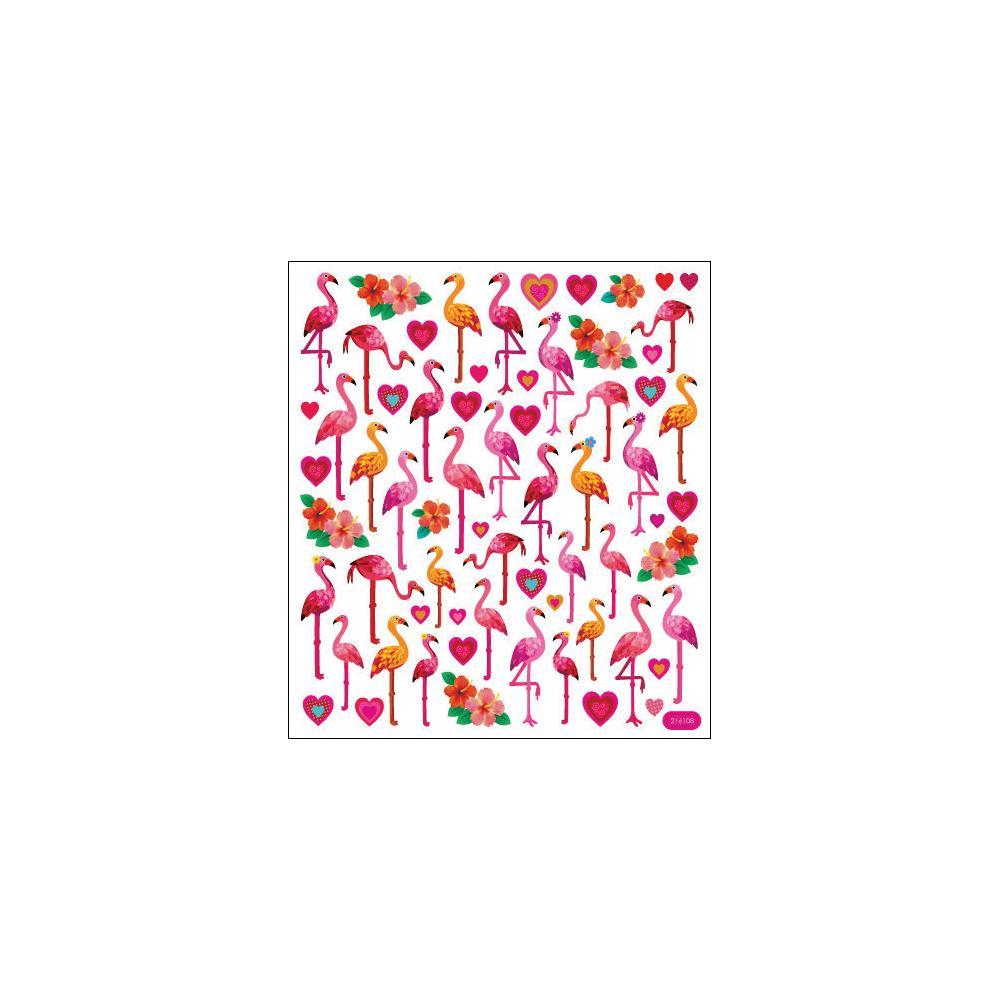 Scrapbooking Crafts Stickers Sticker King Pink Flamingos Hearts Flowers Repeats