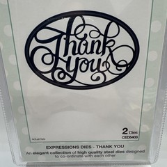 Creative Expressions Sue Wilson Thank You Craft Die CED5403 New 2pc Sentiment