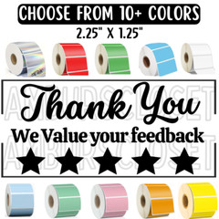 THANK YOU STICKERS 2.25″ LABELS SEALS REVIEW VALUE Thermal SCRATCH RESISTANT