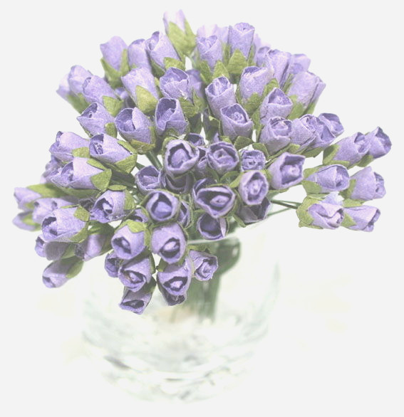 MINI ROSEBUDS LILAC 10Pk 1cm Long Buds & 7.5cmLong Stem (12Colours Available)GTB