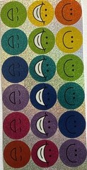 PRISMATIC SMILEY FACE Stickers(18pc)Rainbow•Colorful •Happy•Laughing•Card Making
