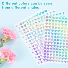 1800pcs Mini Holographic Stickers, Glitter Foil Shiny Small Stickers Self-Adh…