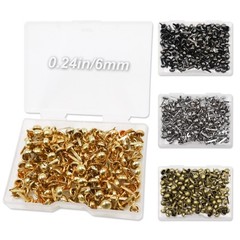 600pcs Brads Round Fasteners, 4 Colors Paper Fasteners with Storage Box, Meta…