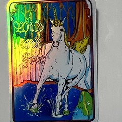 Novelty Unicorn Foil Sticker Wild & Free Holographic Vintage Reproduction Decal
