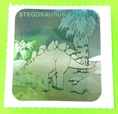 Vintage Holographic Stegosaurus Dinosaur 3D Sticker