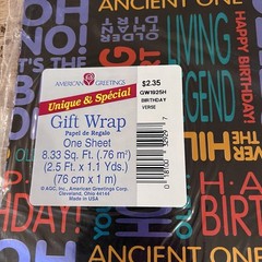 NOS 80s Vintage American Greetings Colorful Over The Hill Wrapping Paper Sheet