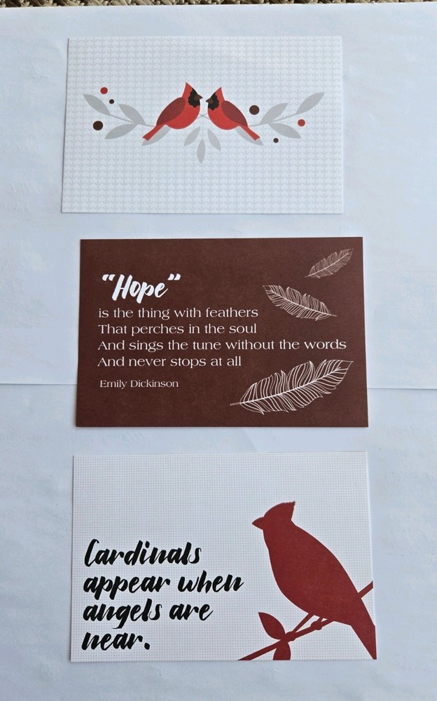 Creative Memories Set Of 3 Cardinal Birds Reversible Paper Photo Mats 4″ X 6″