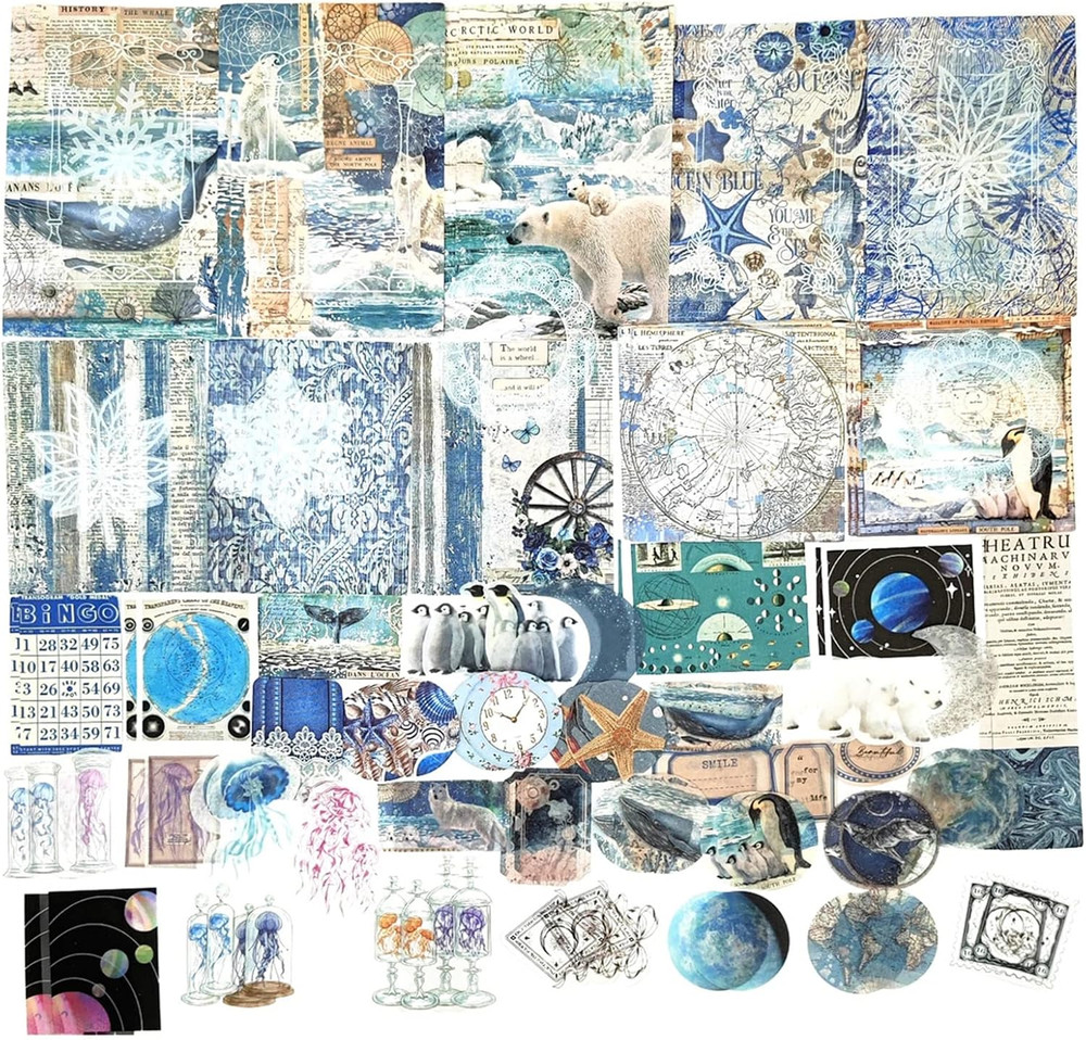 100 PCS Vintage Ephemera Pack Journaling Scrapbooking Supplies Scrapbook Sticker