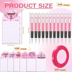 NEW Breast Cancer Awareness Die Cut Notepad Pens Ribbons FREE SHIPPING
