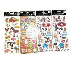 Mambi Sticks Sticker Set Farm Animals Family Dogs Adopt a Pet 3D Scrapbooking