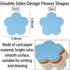 144 Pieces Flower Cutouts Paper Large Flowers Assorted Color Spring Flower Cu…