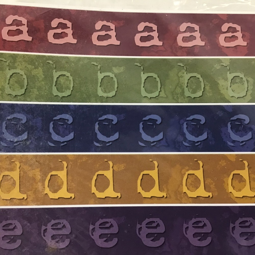 Set of 30 alphabet strips 12″ Vintage type SCRAPBOOK Premium Cardstock STICKERS