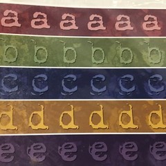 Set of 30 alphabet strips 12″ Vintage type SCRAPBOOK Premium Cardstock STICKERS