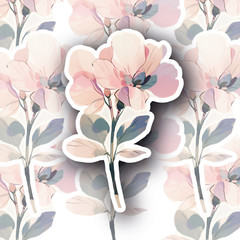 Laminated decal/sticker–UV/Water resistant for in/outdoor use – Floral Sticker